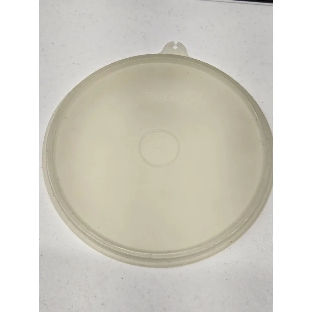 Tupperware Replacement Lid 227-24 Sheer White Frosted Round Seal 6.5 in Vintage